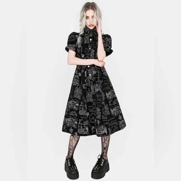 NWT Disturbia Heresy Midi Shirt Dress US 16 / UK 20 - Picture 6 of 8